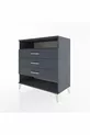 Commode Hyperion à une étagère et trois tiroirs Anthracite-Anthracite