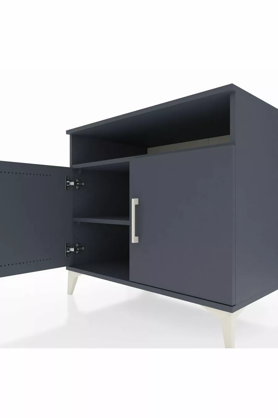 Commode Kronos 2 étagères 2 portes Anthracite-Anthracite
