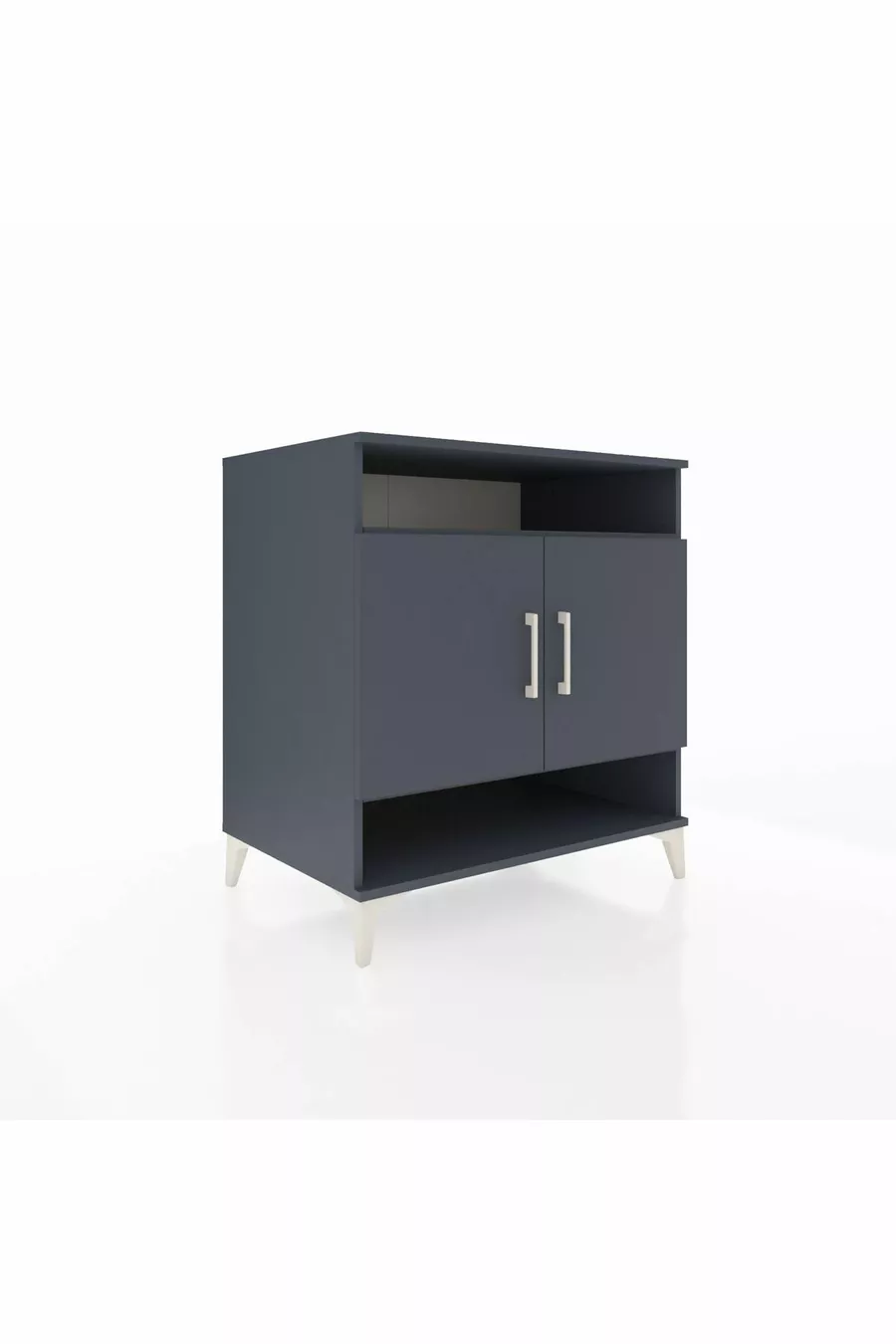 Commode Kronos 3 étagères 2 portes Anthracite-Anthracite