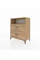 Commode Hyperion à un seul étagère et 2 tiroirs en pin-pin