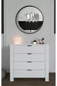 Commode blanche immaculée à 4 tiroirs pour chambre à coucher ou chambre de bébé, blanche, X cm