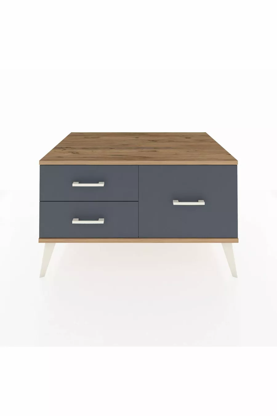 Commode Kronos 3 étagères Pierre de lune-Pin/Anthracite