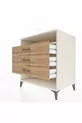 Commode Kronos avec une étagère et 3 tiroirs, Pierre de lune-Pin