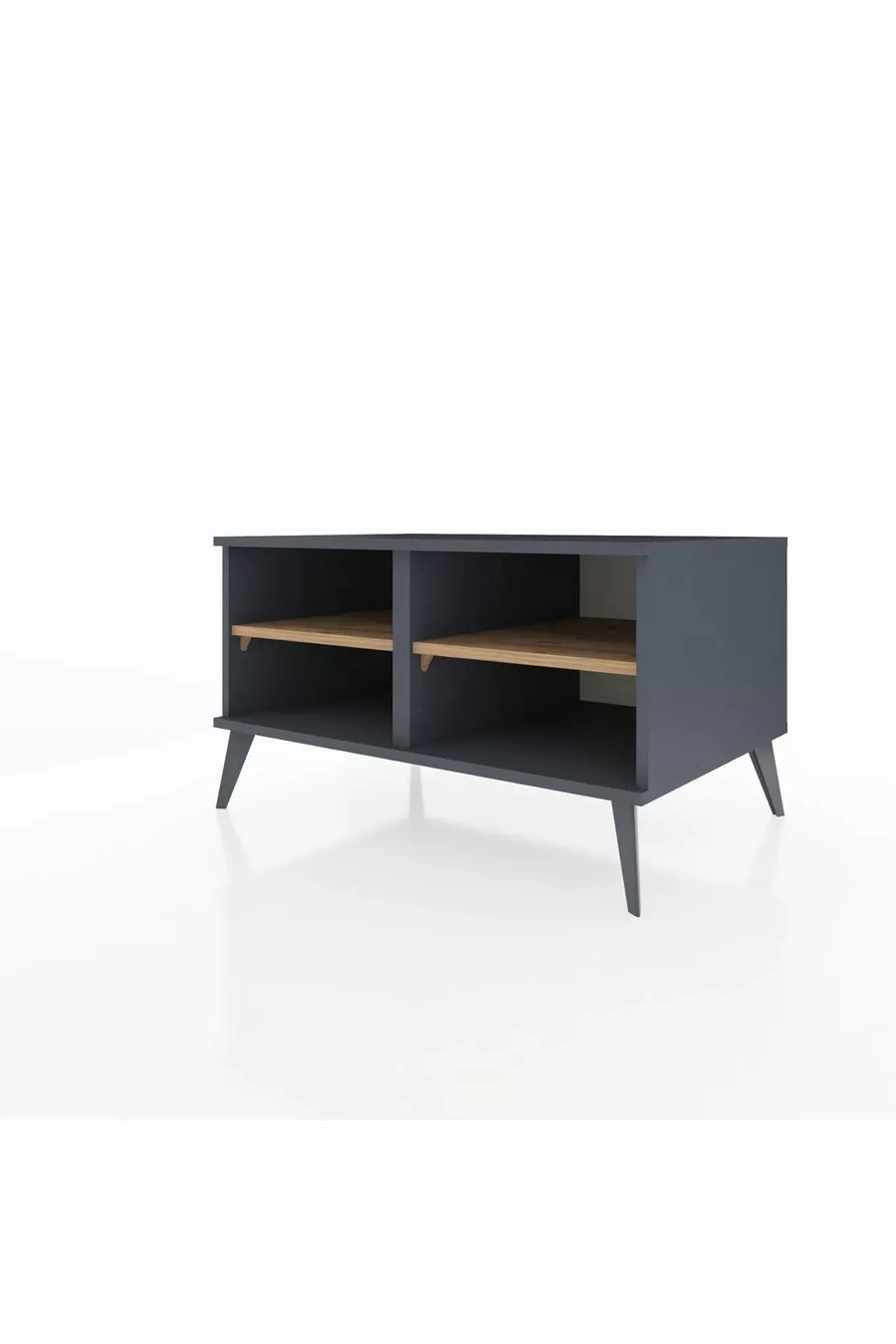 Commode Kronos 2 étagères Anthracite-Anthracite/Sapin