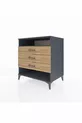 Commode Kronos à une étagère et 3 tiroirs Anthracite-Bois de pin
