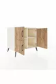 Commode Kronos 2 étagères 3 portes Pierre de lune-Pin/Pierre de lune