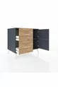 Commode Kronos à une étagère, 2 tiroirs, 2 portes Anthracite-Anthracite/Sapin