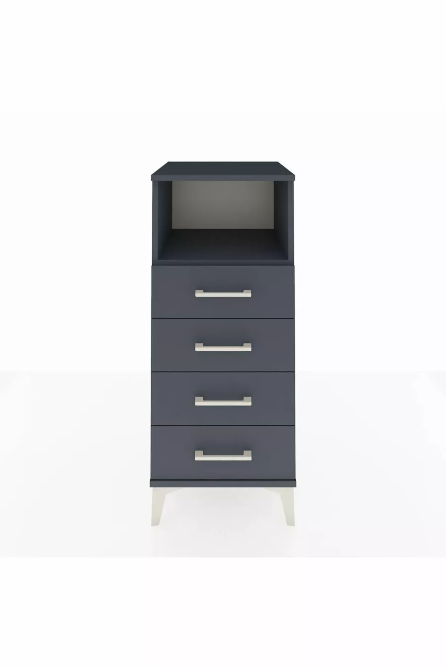 Chevet Hyperion à une étagère et quatre tiroirs Anthracite-Anthracite