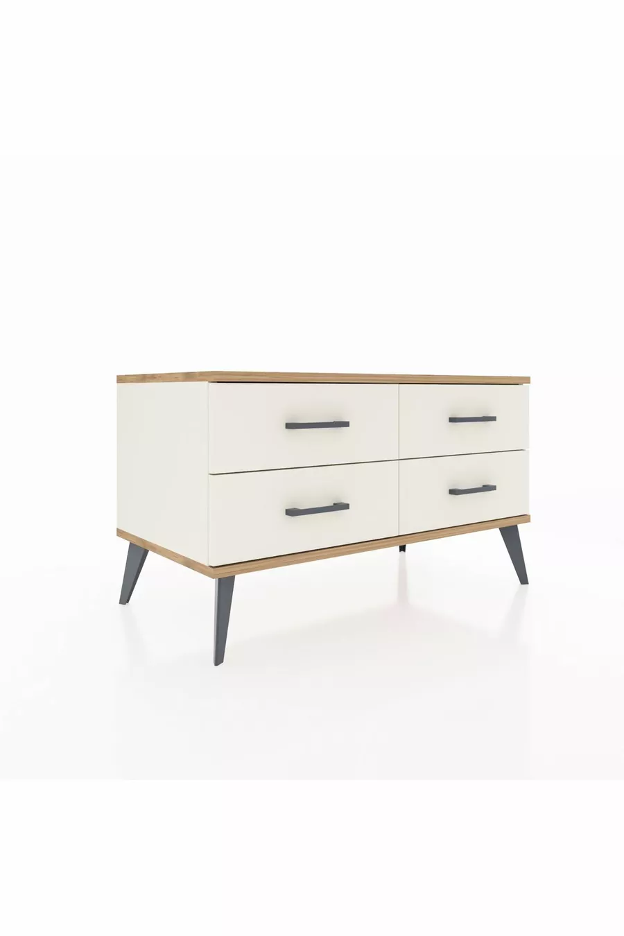 Commode Hyperion 4 étagères Pierre de lune-Pin/Pierre de lune