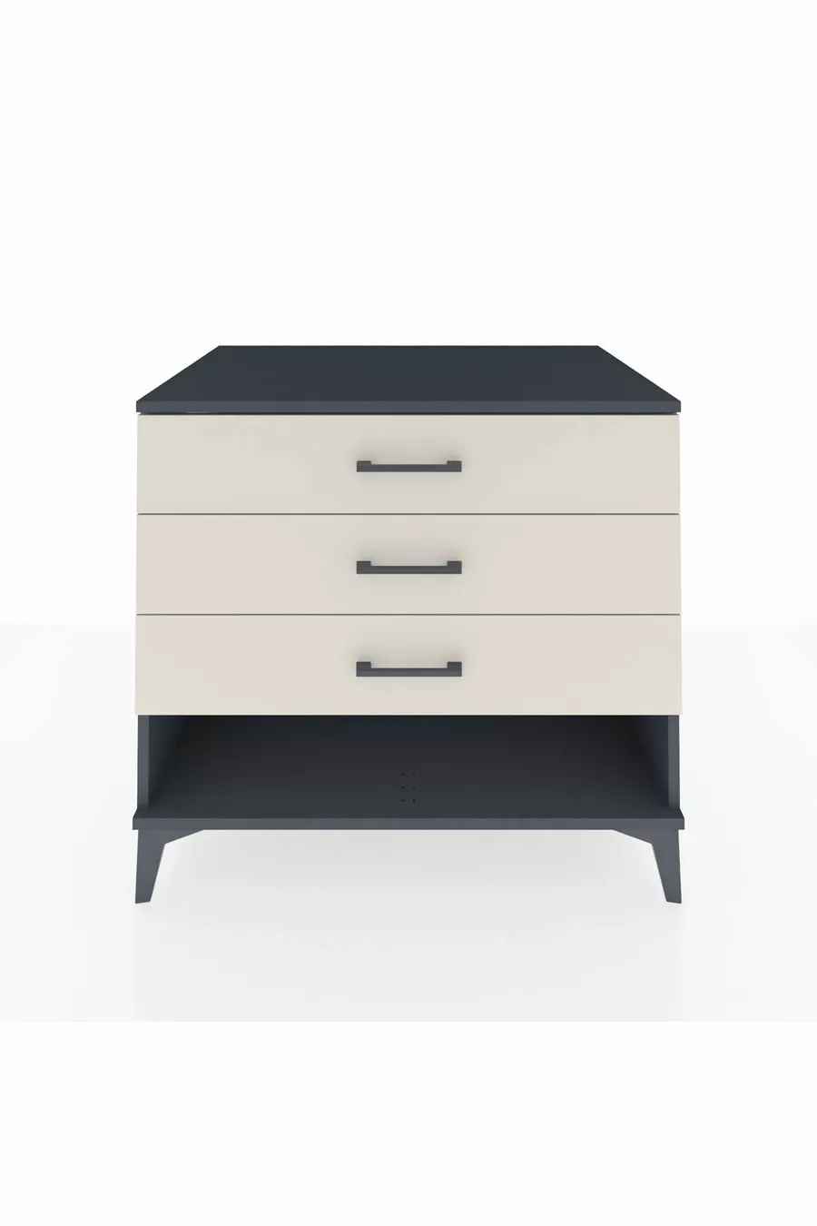 Commode Kronos 3 tiroirs Anthracite-Pierre de lune