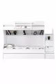 Lits superposés Ranza, courageux avec petit lit - Blanc, 2 matelas confort