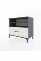 Commode Hyperion 2 étagères 1 tiroir Anthracite-Pierre de lune