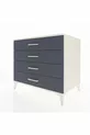 Commode Kronos 4 tiroirs Pierre de lune-Anthracite