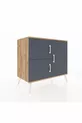 Commode Hyperion 2 étagères 3 portes Pin-Anthracite