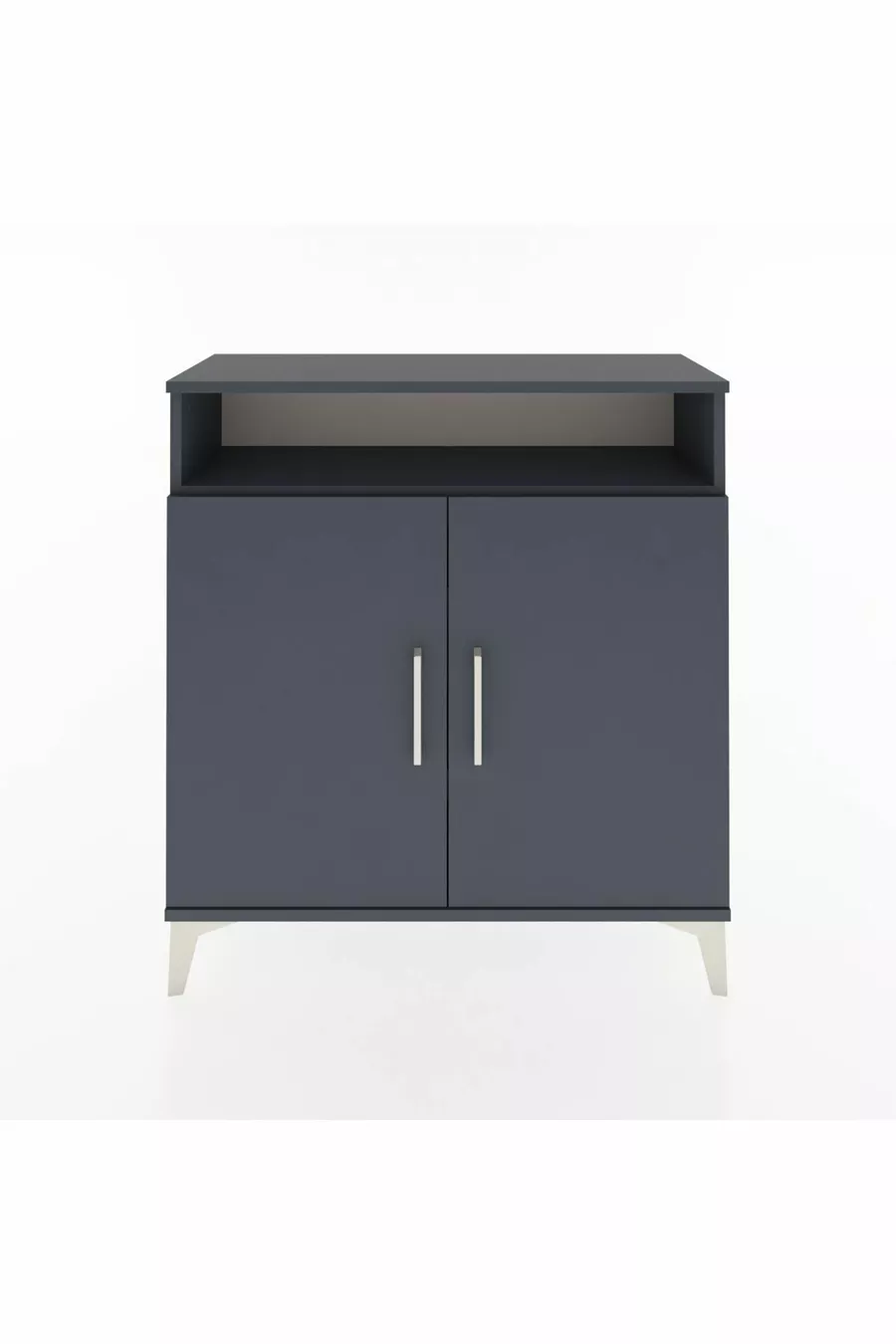 Commode Arges 3 étagères 2 portes Anthracite-Anthracite