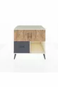 Commode Kronos avec 2 étagères, 1 tiroir et 2 portes, Albâtre-Pin/Anthracite
