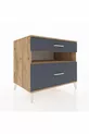 Commode Kronos à une étagère et 2 tiroirs Pin-Anthracite
