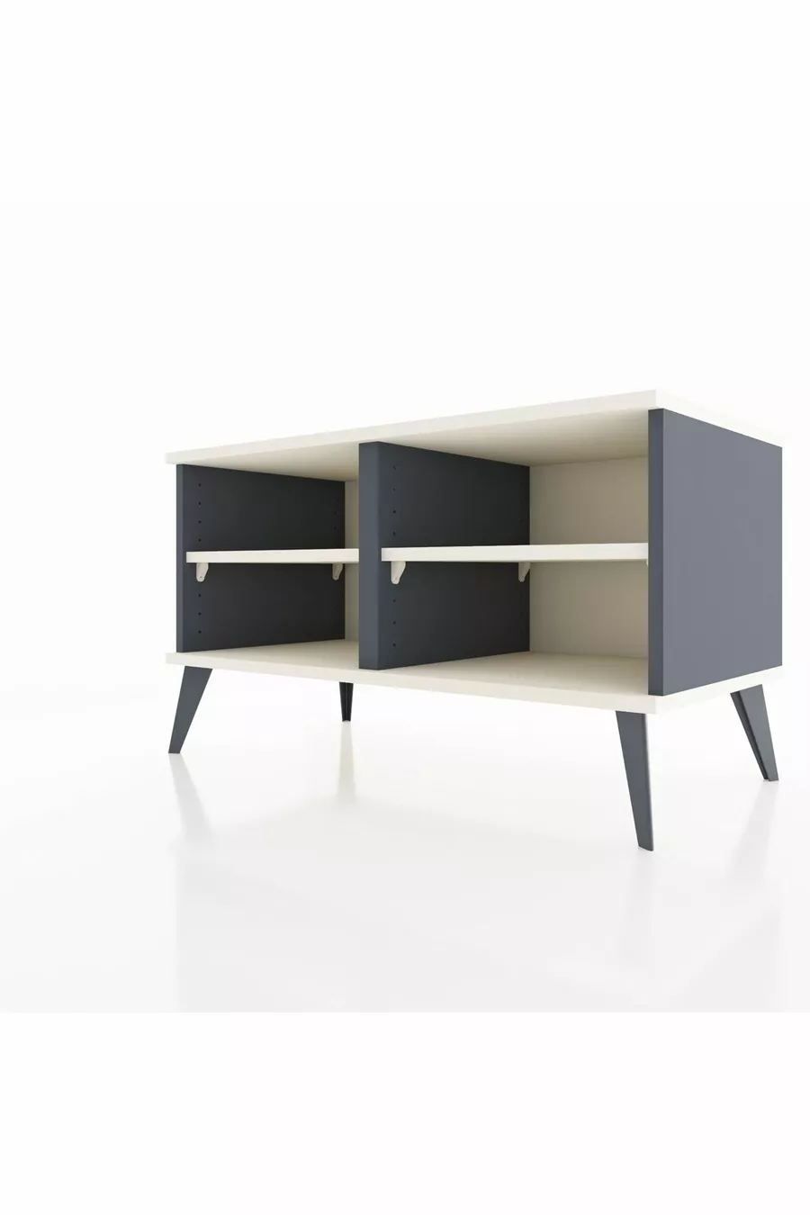 Commode Hyperion 2 étagères Anthracite-Pierre de lune