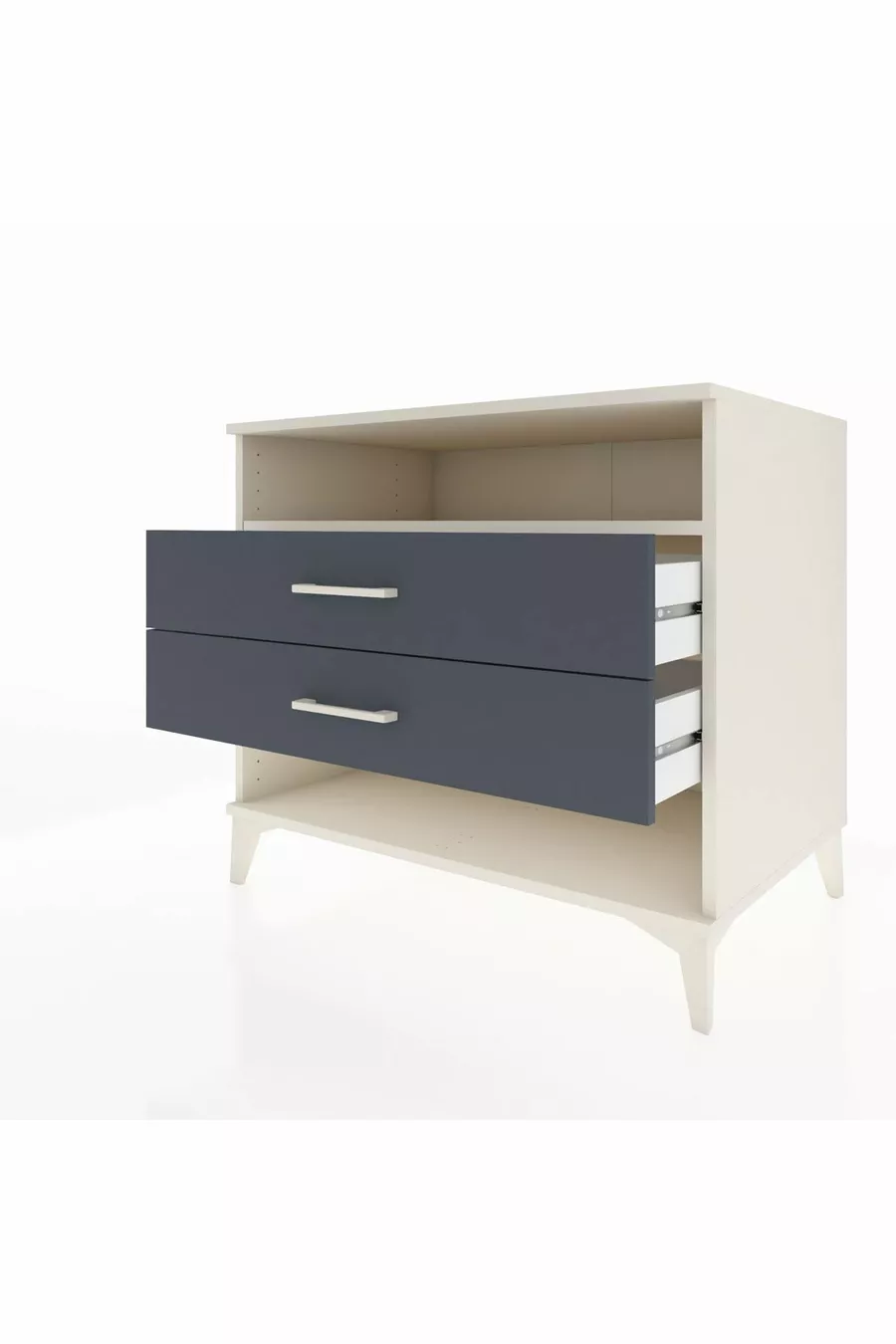 Commode Kronos avec une étagère et 2 tiroirs, Pierre de lune-Anthracite