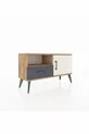 Commode Arges avec 2 étagères, 1 tiroir et 1 porte, en pin-pierre d'âme / anthracite