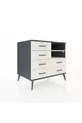 Commode Kronos à 2 étagères et 6 tiroirs Anthracite-Pierre de lune
