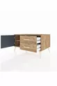 Commode Kronos avec une seule étagère, 2 tiroirs et une porte, Pin-Anthracite/Pin