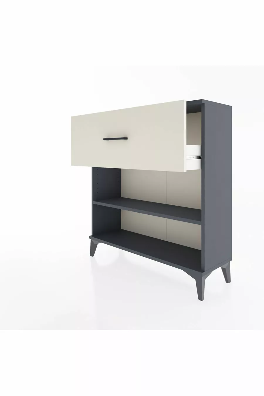Commode Arges à une étagère et un tiroir, anthracite-pierre de lune