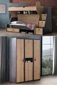 Lits superposés, Lit superposé Doğa avec armoire 3 portes