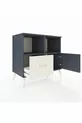Commode Hyperion 2 étagères 1 tiroir 1 porte Anthracite-Anthracite/Gris pierre