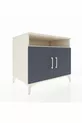 Commode Kronos 2 étagères 2 portes Pierre de Lune-Anthracite