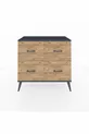 Commode Hyperion 4 tiroirs Pin-Anthracite/Pin
