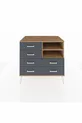 Commode Kronos 2 étagères 6 tiroirs Pin-Pin/Anthracite