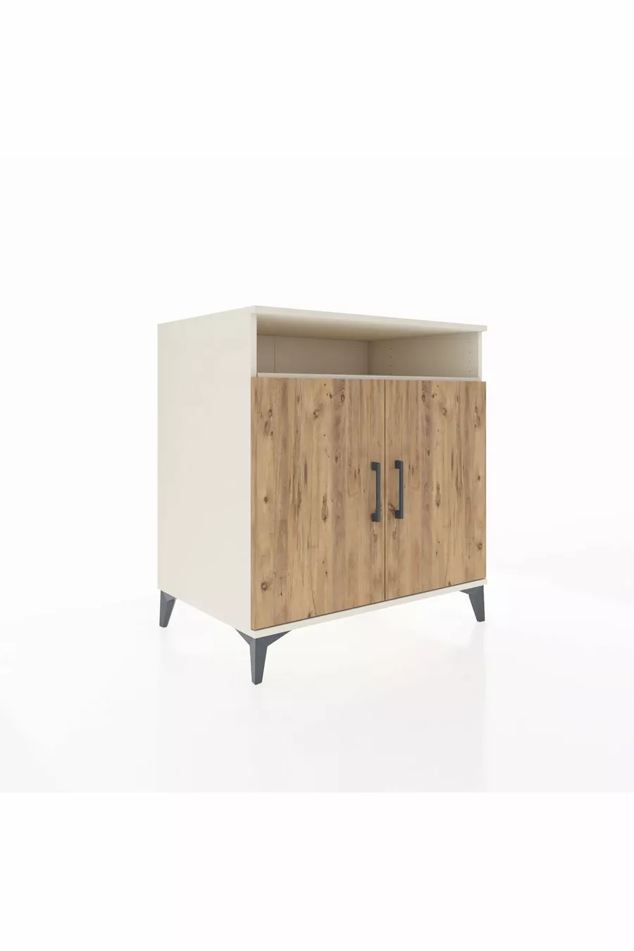 Commode Kronos 3 étagères 2 portes Pierre de lune-Pin
