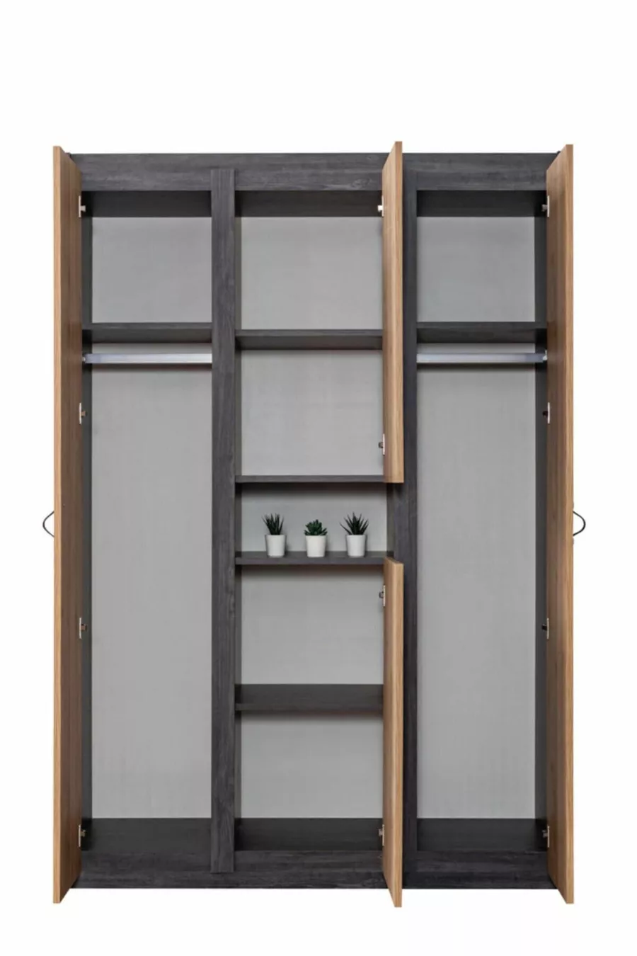 Lits superposés, Lits superposés Naturel avec bureau et armoire à 3 portes
