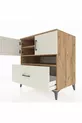 Commode Kronos 3 étagères 1 tiroir 2 portes Pin-Gris