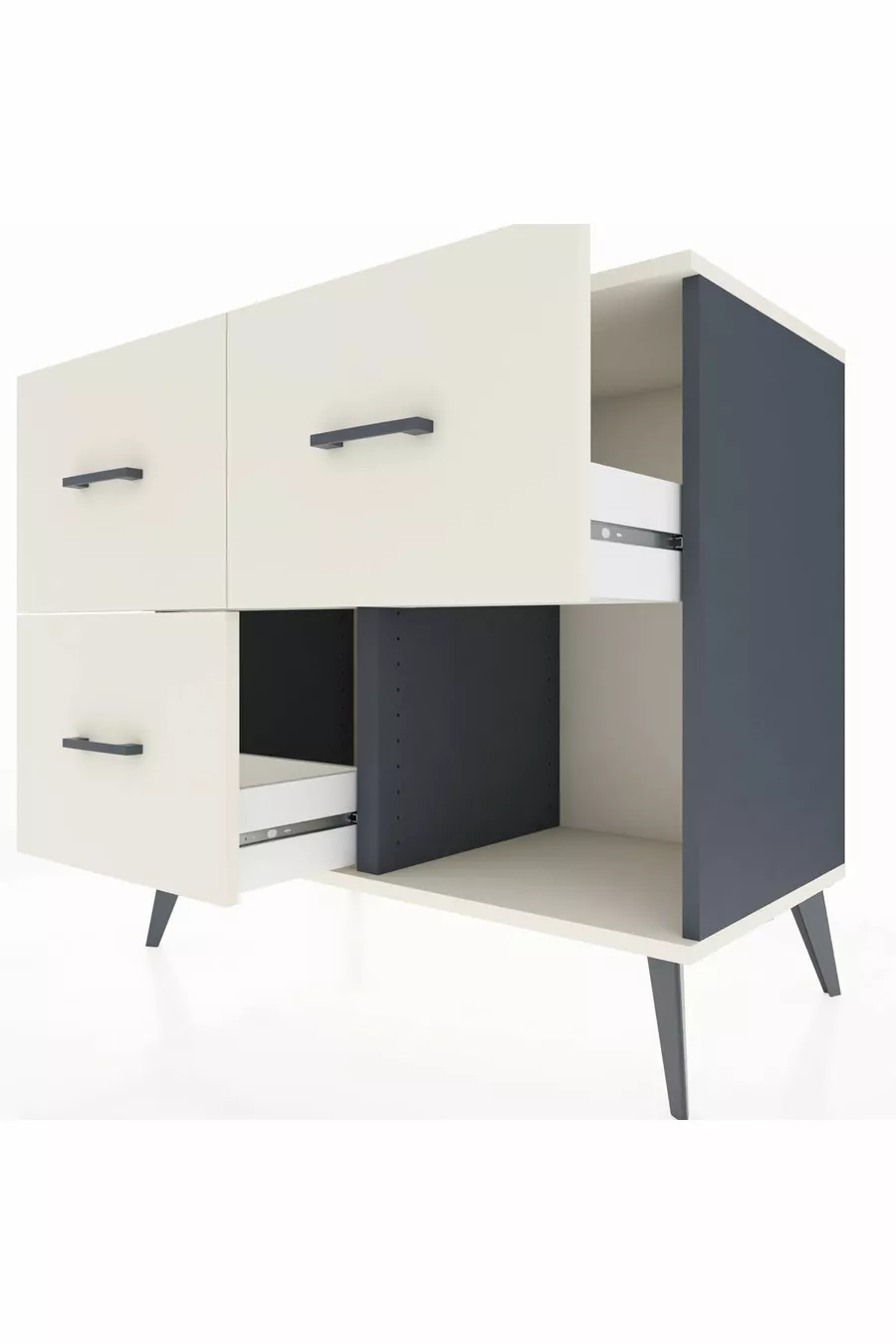 Commode Hyperion 3 tiroirs Anthracite-Silex