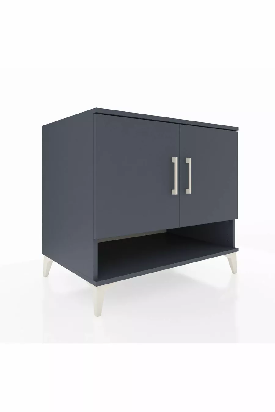 Commode Kronos 2 étagères 2 portes Anthracite-Anthracite