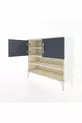 Commode Arges 3 étagères 2 portes Pierre de lune-Anthracite
