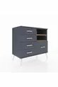 Commode Hyperion 2 étagères 5 tiroirs Anthracite-Sapin/Anthracite