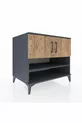 Commode Kronos 3 étagères 2 portes Anthracite-Sapin