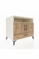 Commode Kronos avec 3 étagères, 1 tiroir et 2 portes, Pierre de Lune-Sapin