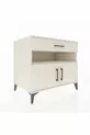 Commode Kronos avec 2 étagères, 1 tiroir et 2 portes, Pierre de Lune-Pierres de Lune