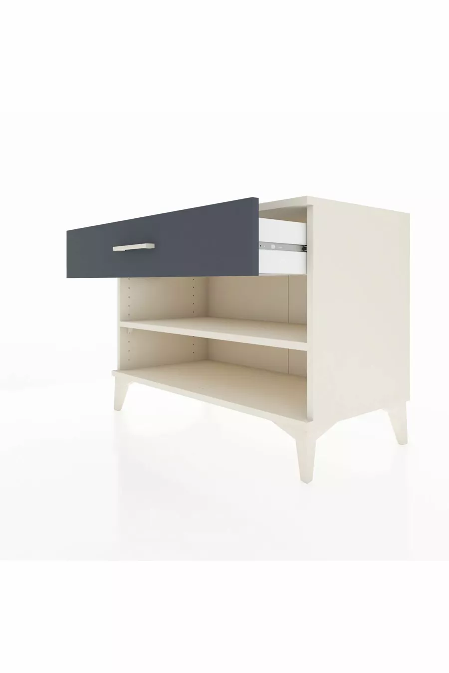 Commode Hyperion à une étagère et un tiroir, Pierre de lune-Anthracite