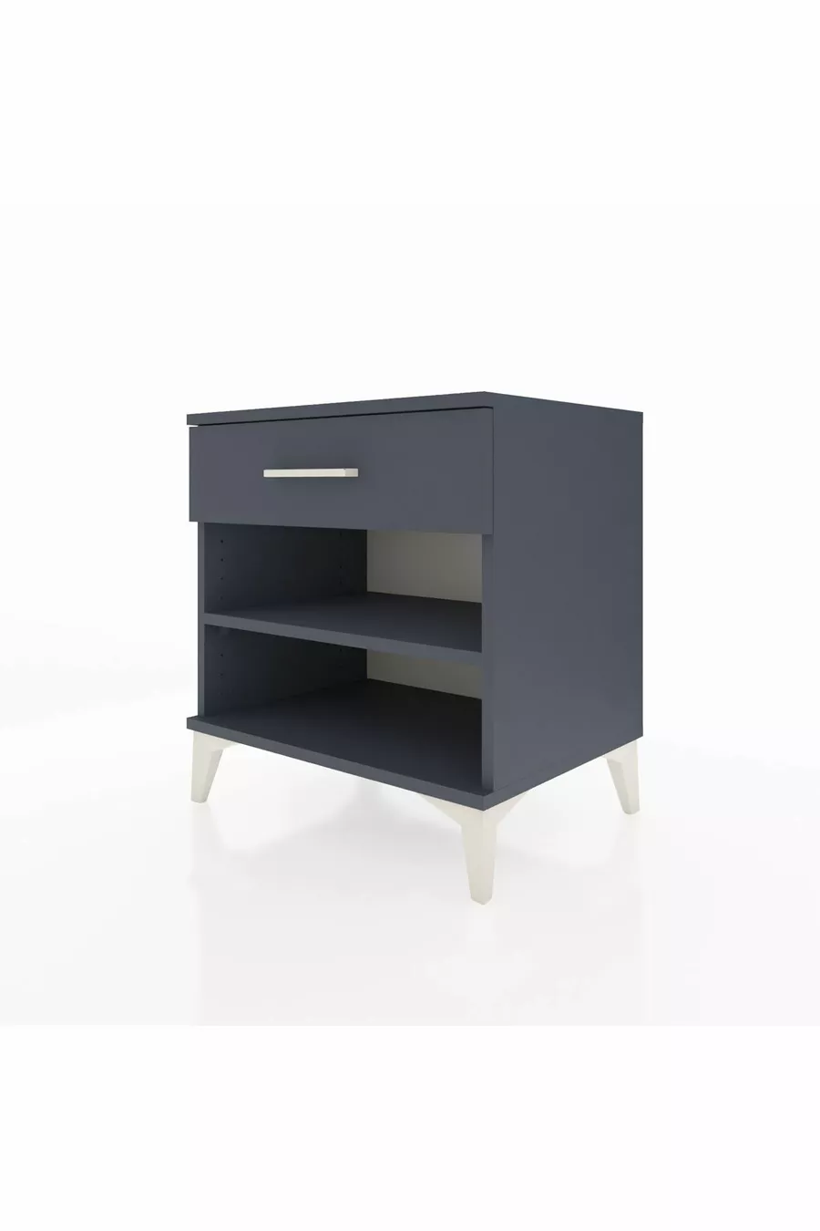 Table de chevet Hyperion avec une étagère et un tiroir, anthracite-anthracite