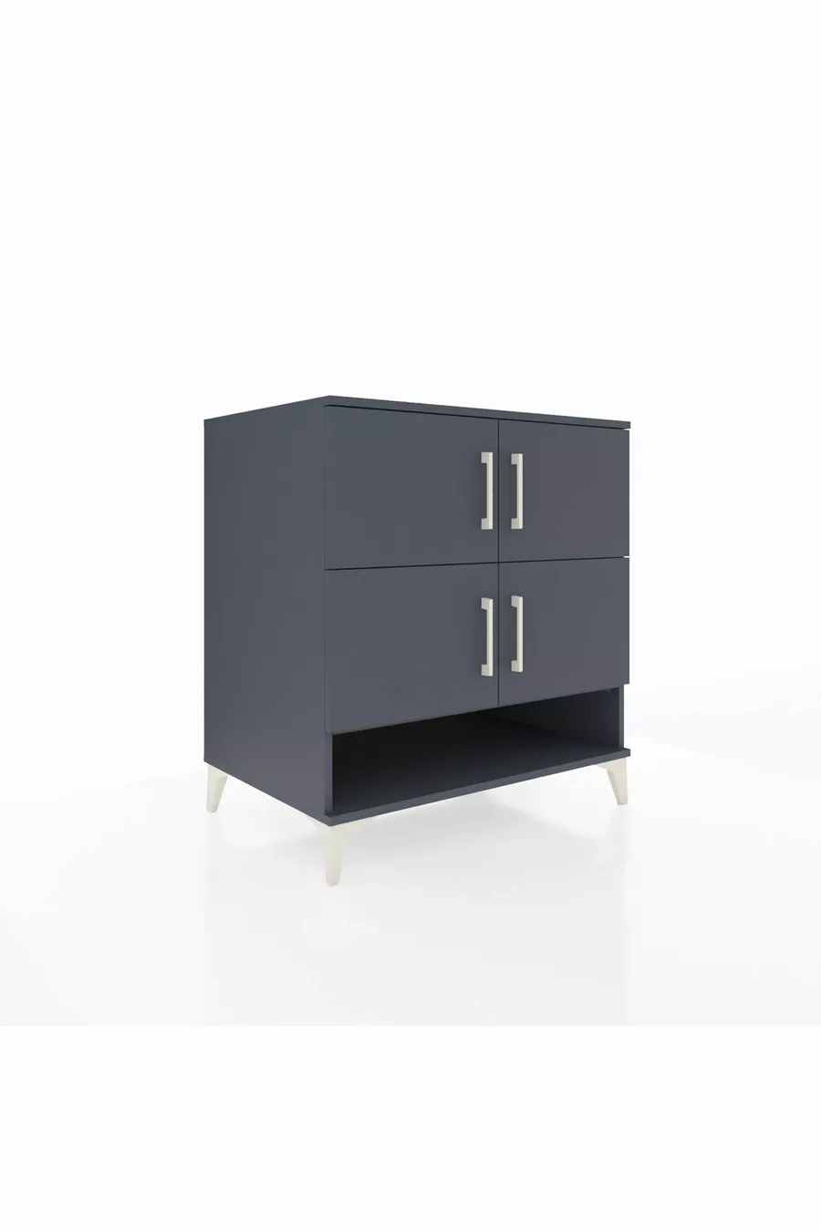 Commode Kronos 4 étagères 4 portes Anthracite-Anthracite