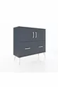 Commode Arges avec 2 étagères, 2 tiroirs et 2 portes, Anthracite-Anthracite