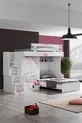 Lit superposé, lit simple Pisa avec armoire et 2 matelas Comfort