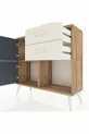 Commode Arges avec une seule étagère, 2 tiroirs et 2 portes, pin-anthracite/pierre de lune