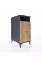 Chevet Kronos à 2 étagères et 2 portes, anthracite-pin