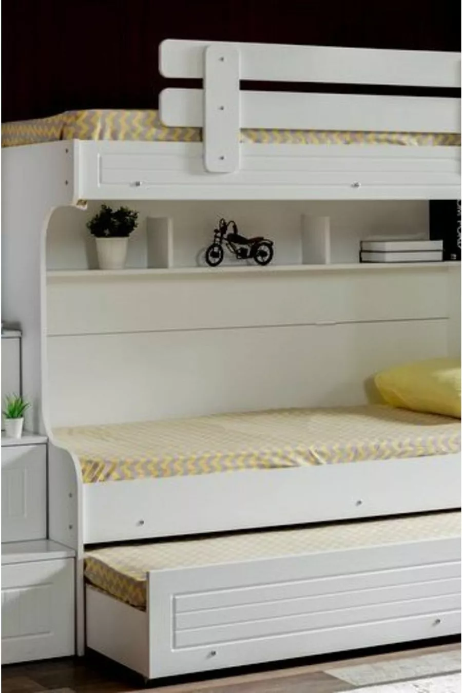Lits superposés, Lit superposé avec 3 portes + 3 matelas Comfort
